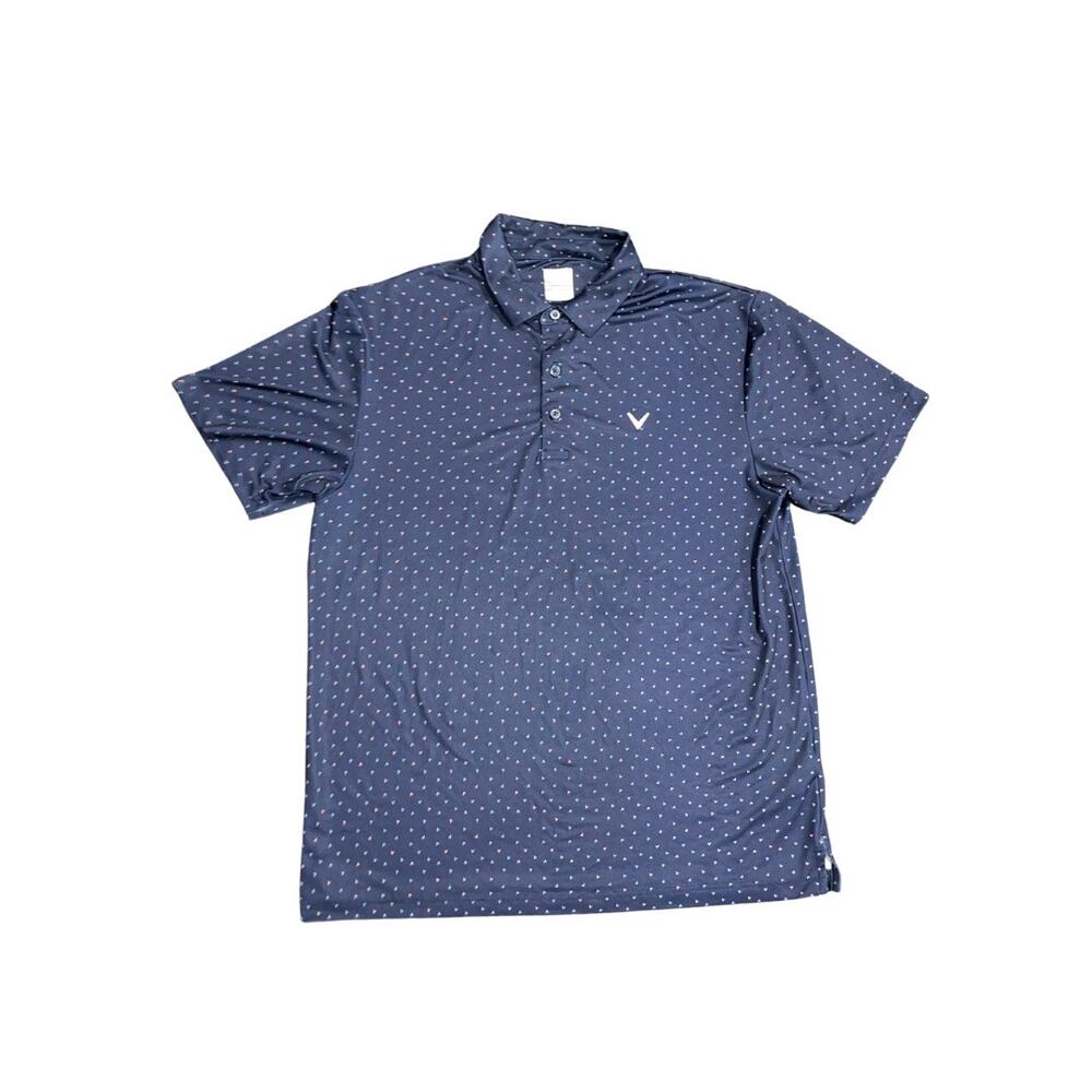 Callaway Logo Short Sleeve Golf Polo Shirt Opti Dri Fit SZ L Sporty Casual